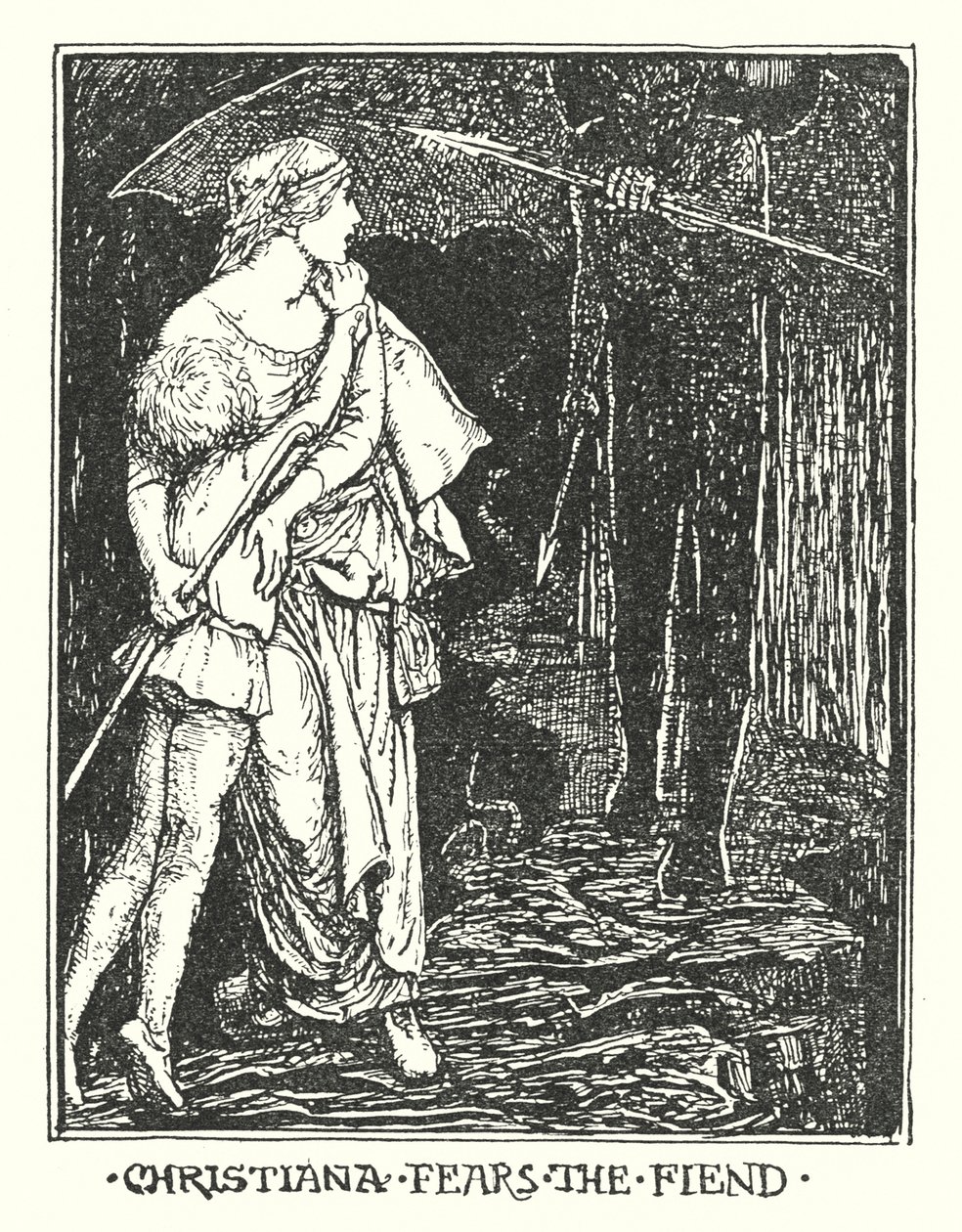 Ilustrace ke knize Pokrok poutníka od Johna Bunyana (litografie) od Henry Justice Ford