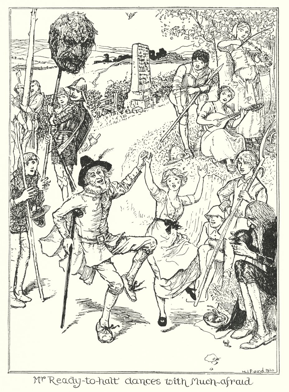 Ilustrace k Pokroku poutníka od Johna Bunyana (litografie) od Henry Justice Ford