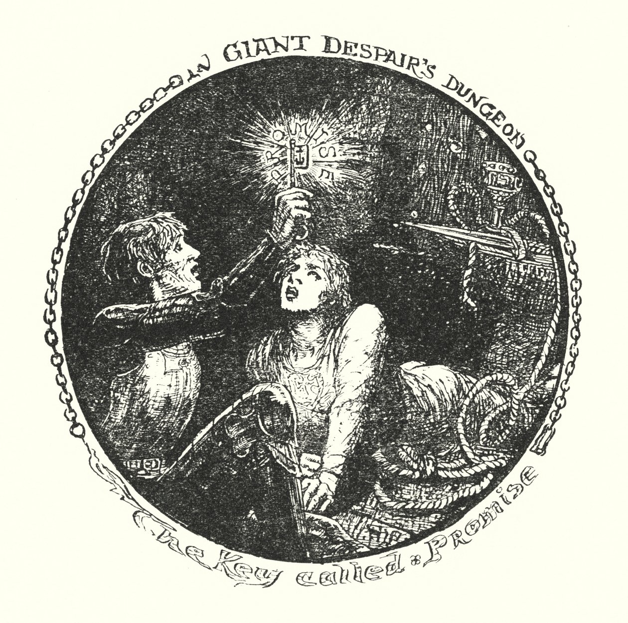 Ilustrace k Pokroku poutníka od Johna Bunyana (litografie) od Henry Justice Ford