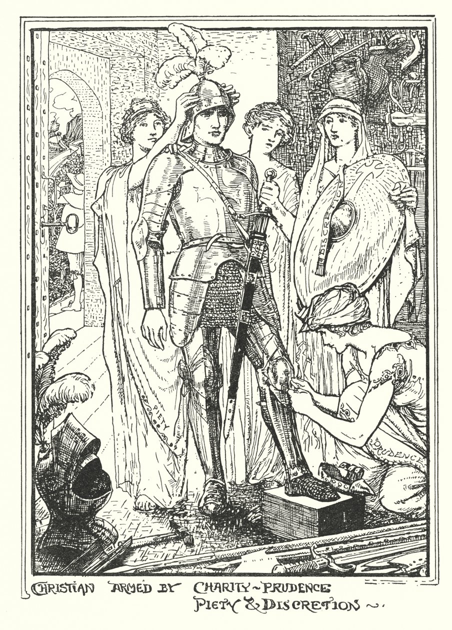 Ilustrace k Pokroku poutníka od Johna Bunyana (litografie) od Henry Justice Ford