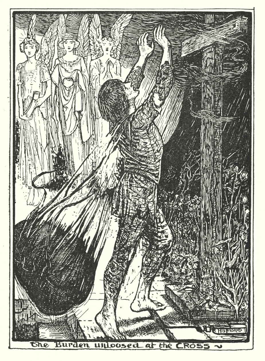 Ilustrace ke knize Pokrok poutníka od Johna Bunyana (litografie) od Henry Justice Ford