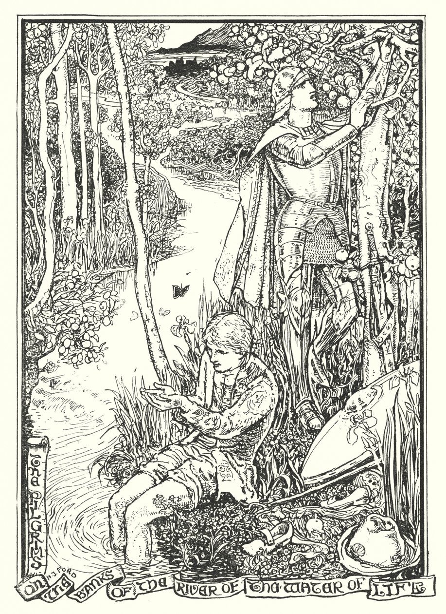 Ilustrace k Pokroku poutníka od Johna Bunyana (litografie) od Henry Justice Ford
