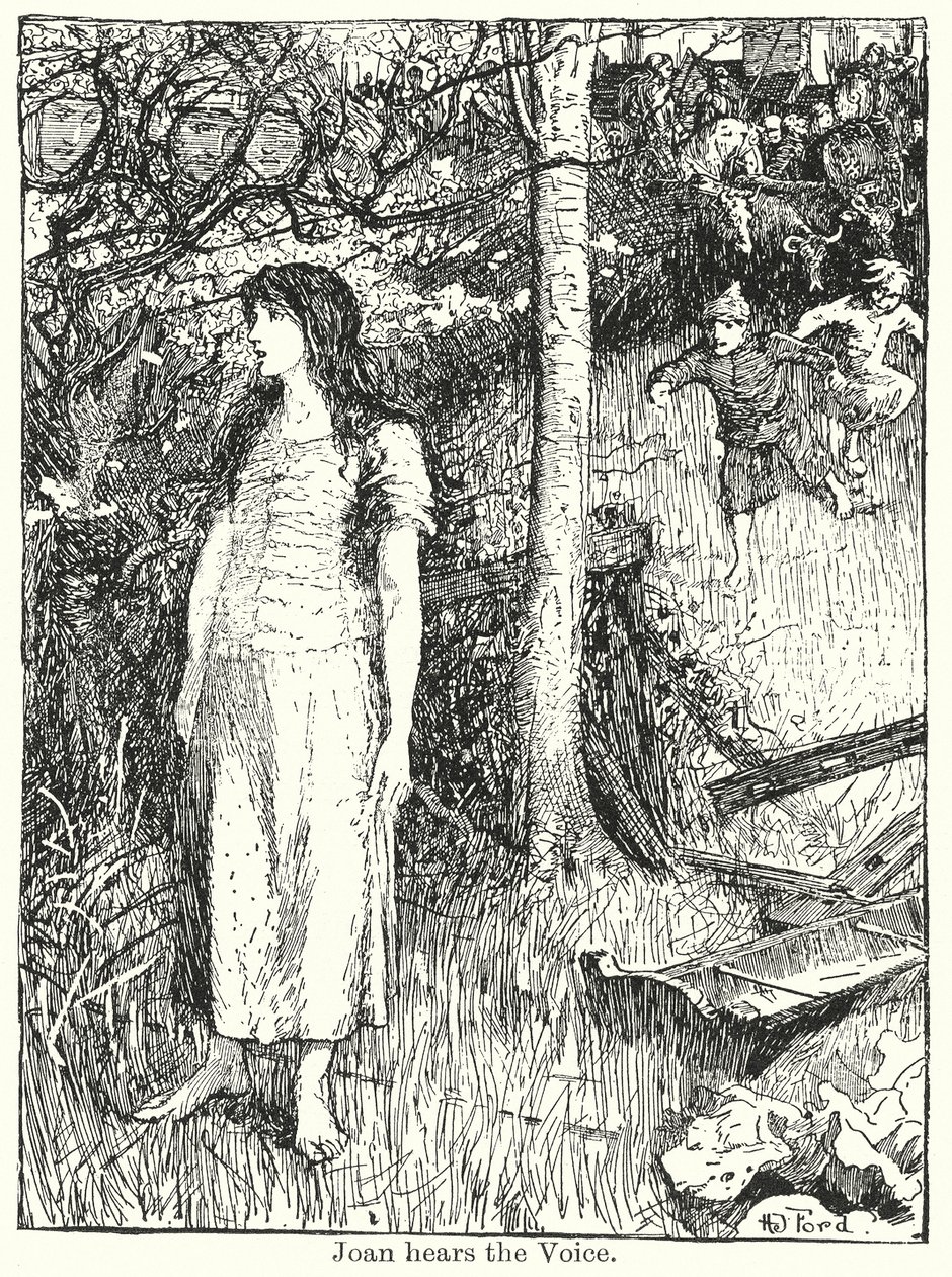 Johanka slyší hlas (litografie) od Henry Justice Ford
