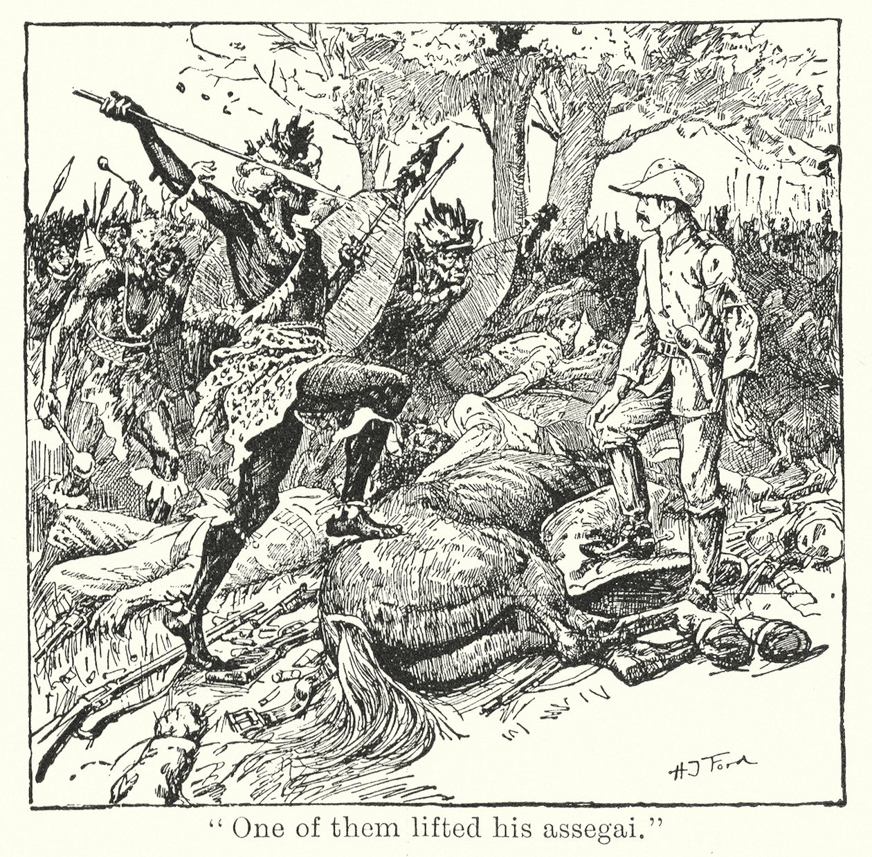 "Jeden z nich zvedl svůj zadek" (litho) od Henry Justice Ford