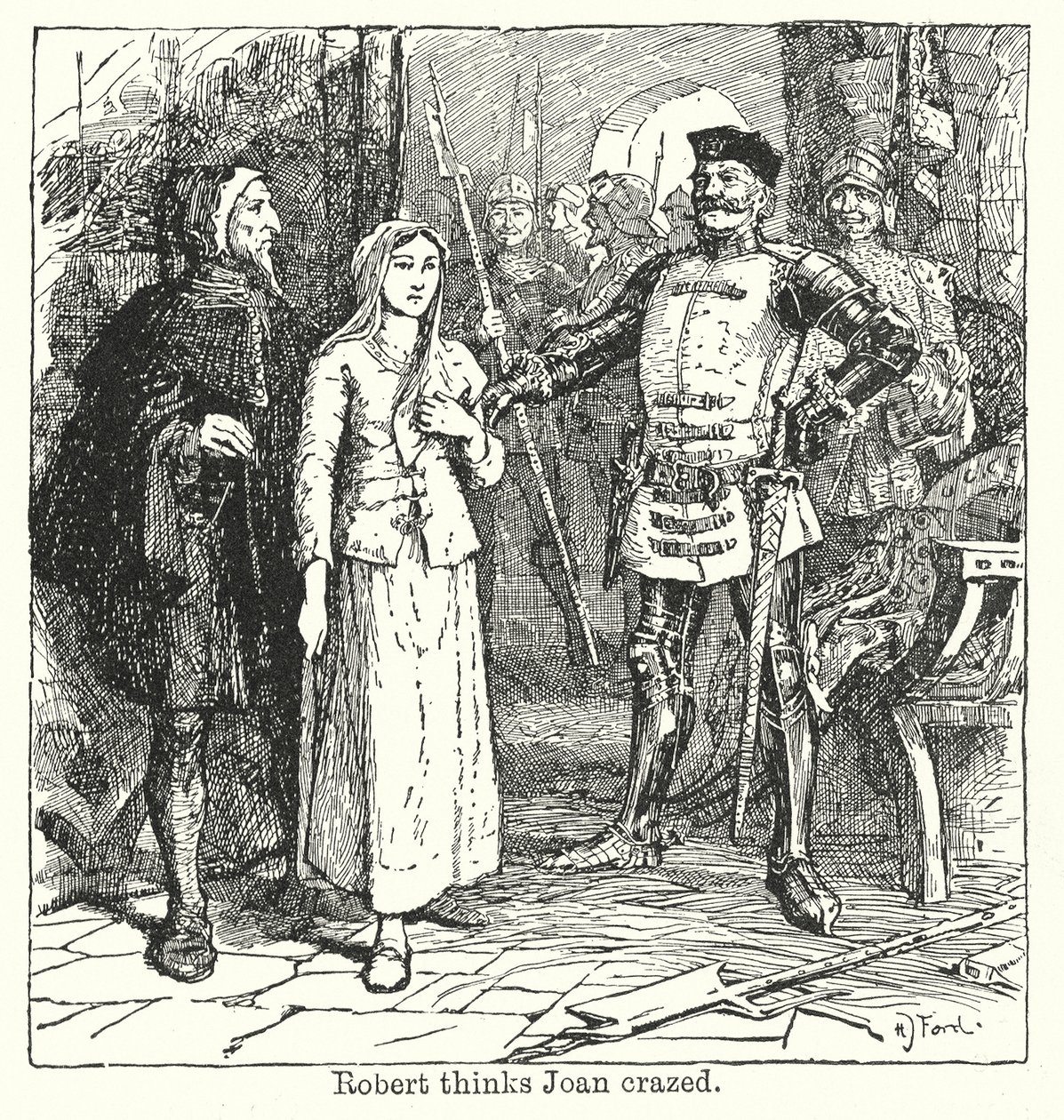 Robert si myslí, že Joan je blázen (litografie) od Henry Justice Ford
