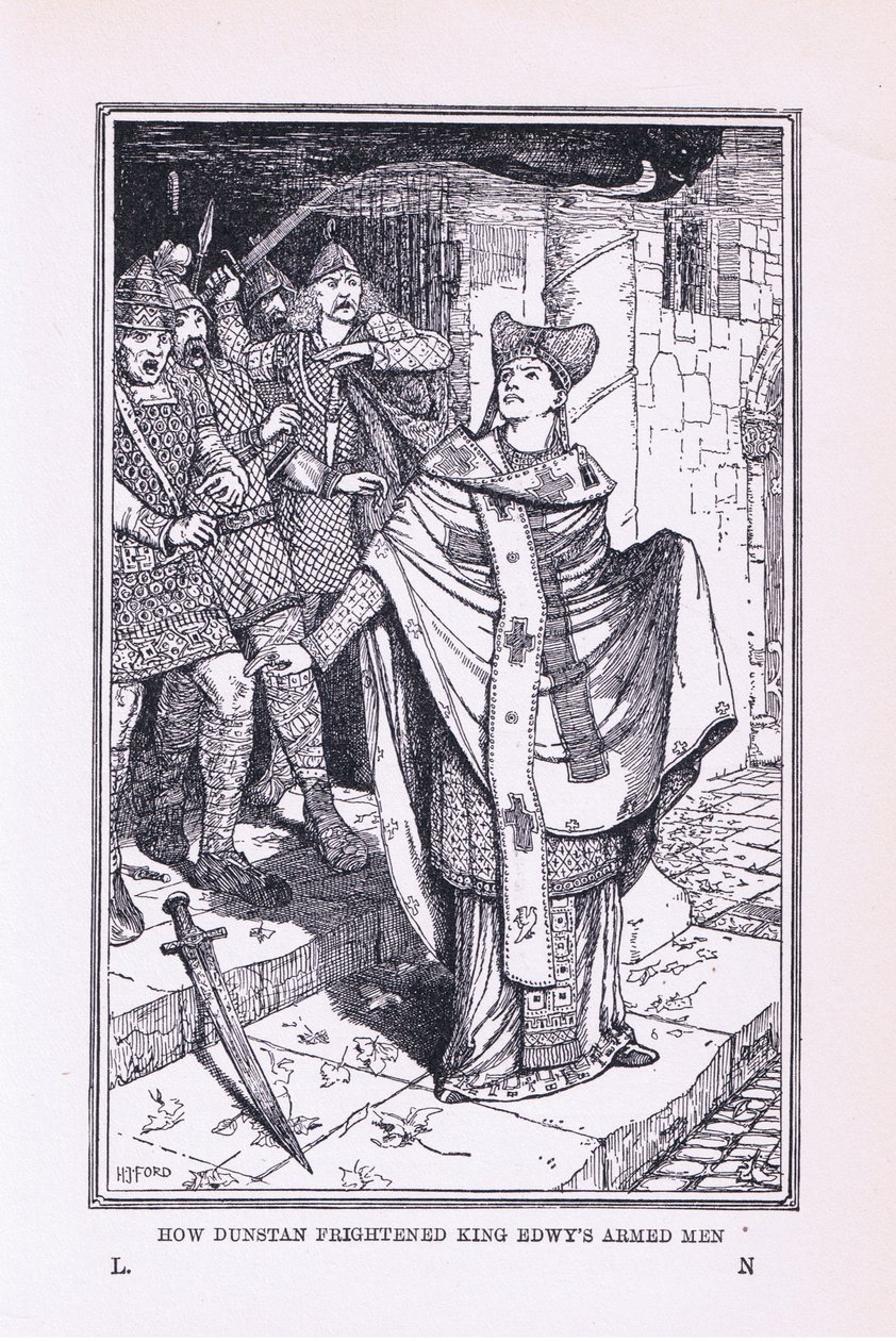 St Dunstan vyděsil ozbrojené muže krále Edwyho, 1912 od Henry Justice Ford