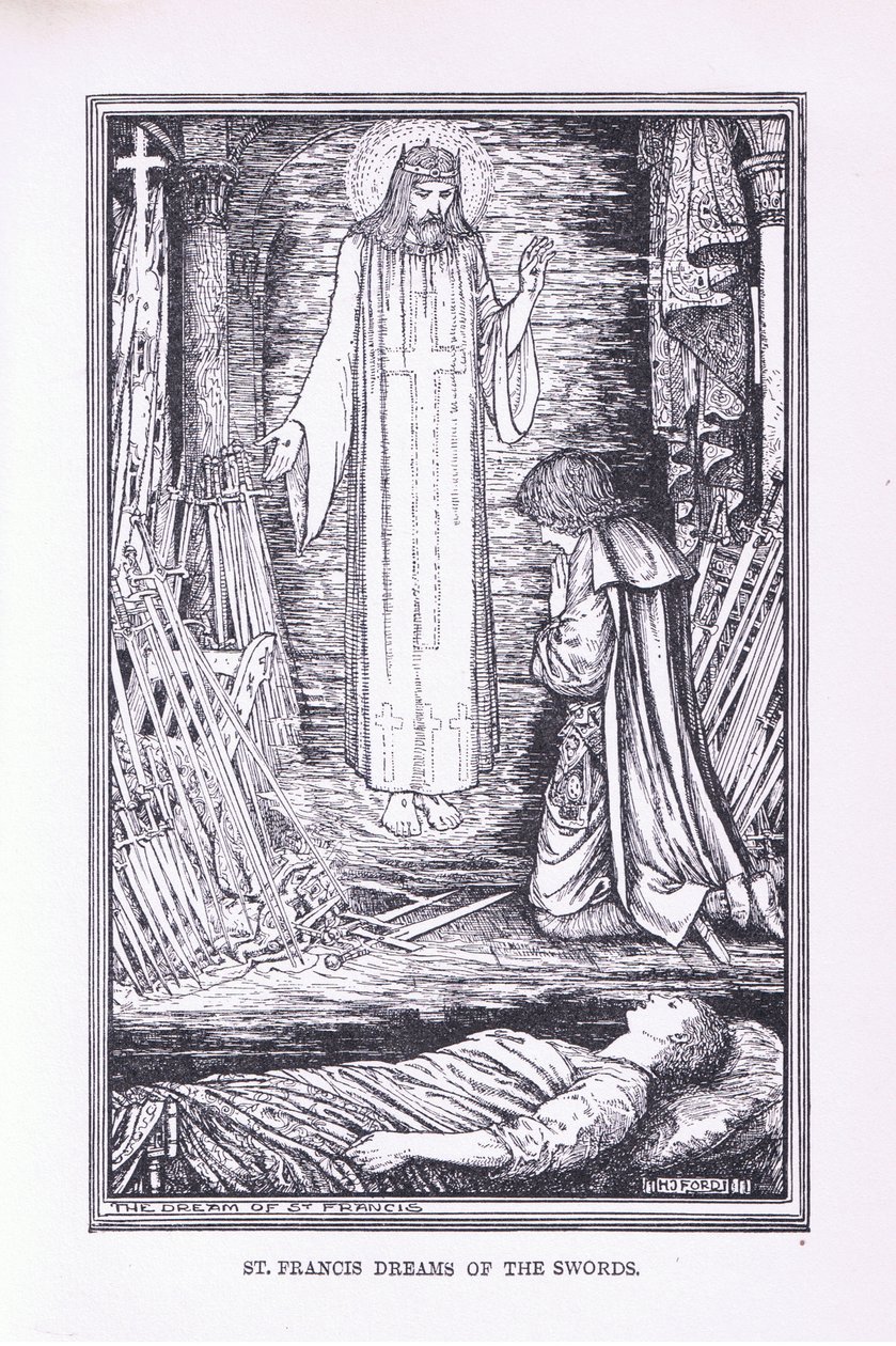 Svatý František sní o meči, 1912 od Henry Justice Ford