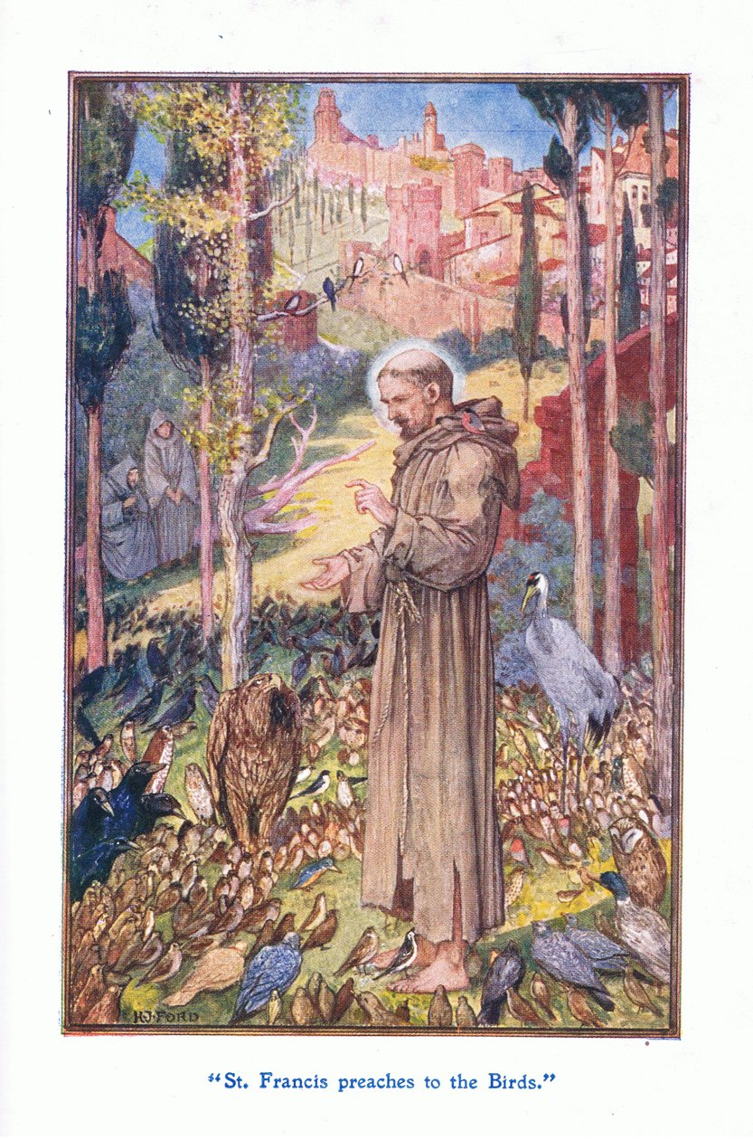 Svatý František káže ptákům, 1912 od Henry Justice Ford