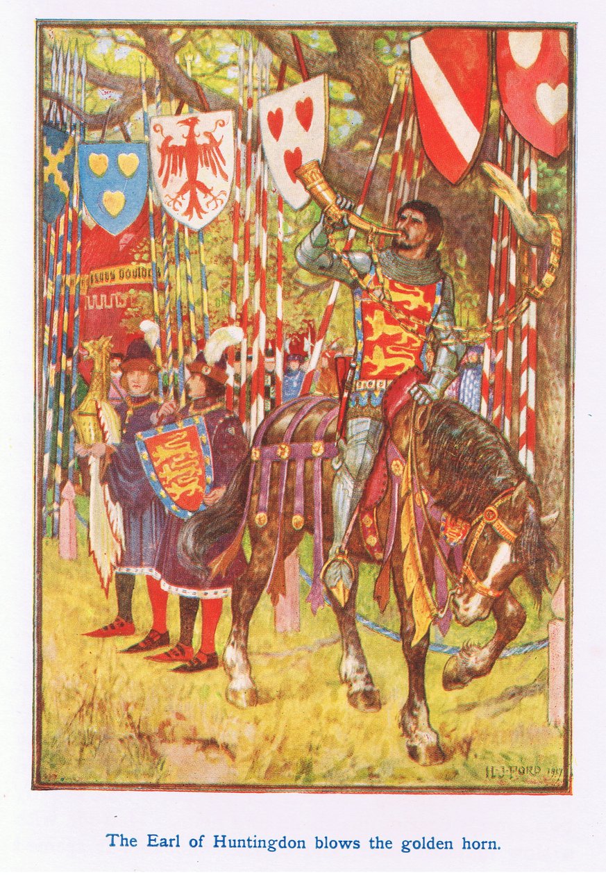 Hrabě z Huntingdonu troubí na zlatý roh od Henry Justice Ford