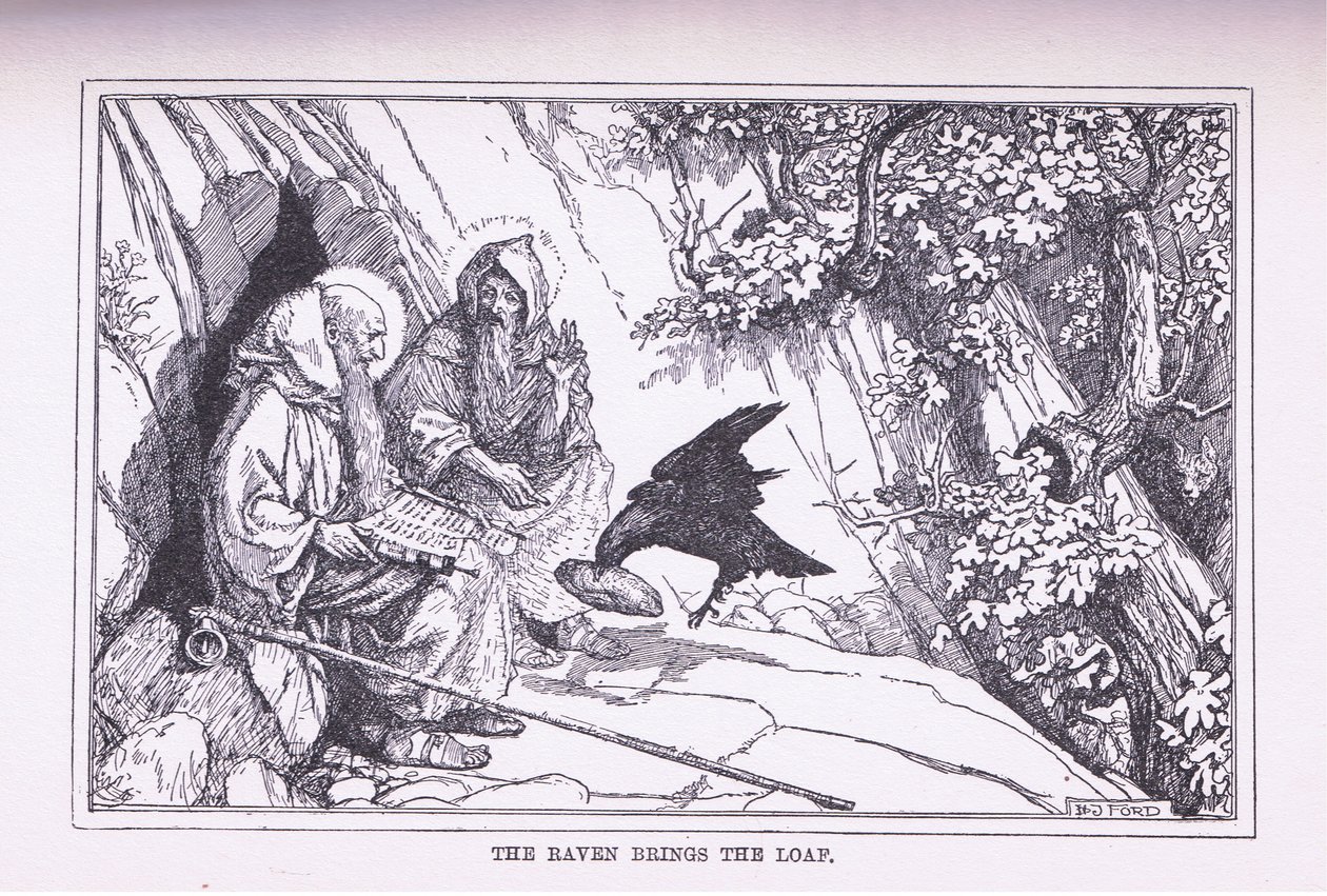 Havran přináší bochník, 1912 od Henry Justice Ford