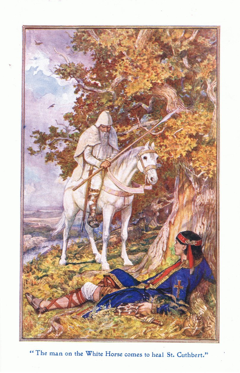 Muž na bílém koni přijíždí léčit St Cuthbert, 1912 od Henry Justice Ford