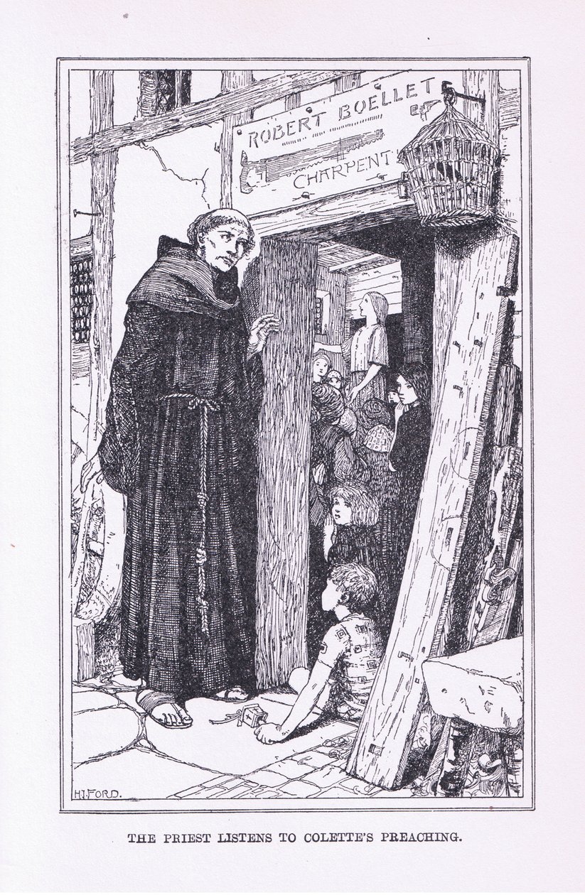 Kněz poslouchá kázání Colettes, 1912 od Henry Justice Ford