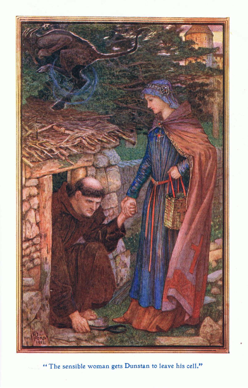 Rozumná žena přiměje Dunstana, aby opustil svou celu, 1912 od Henry Justice Ford