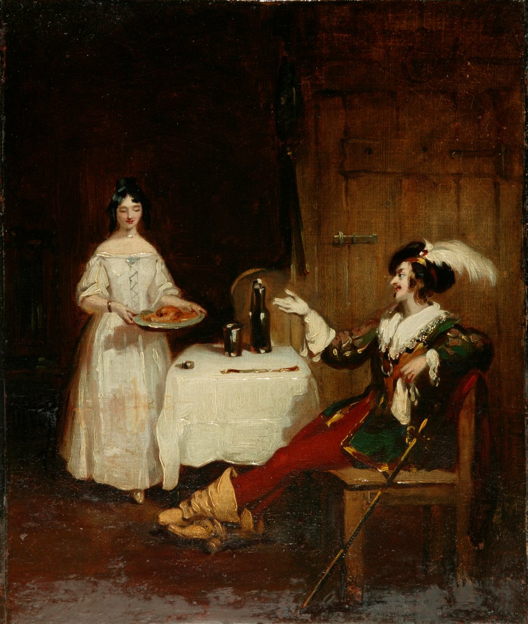 Sir Piercie Shafton a Mysie Harper, kolem roku 1831 (olej na plátně) od Henry Liverseege