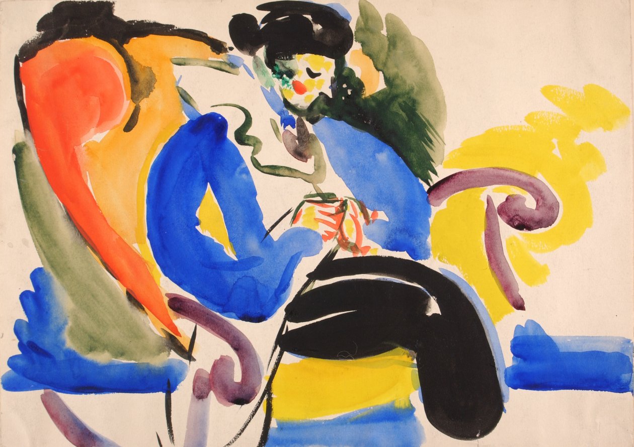 Kaligrafické #2 Žena na židli, 1914-1918. od Henry Lyman Saÿen
