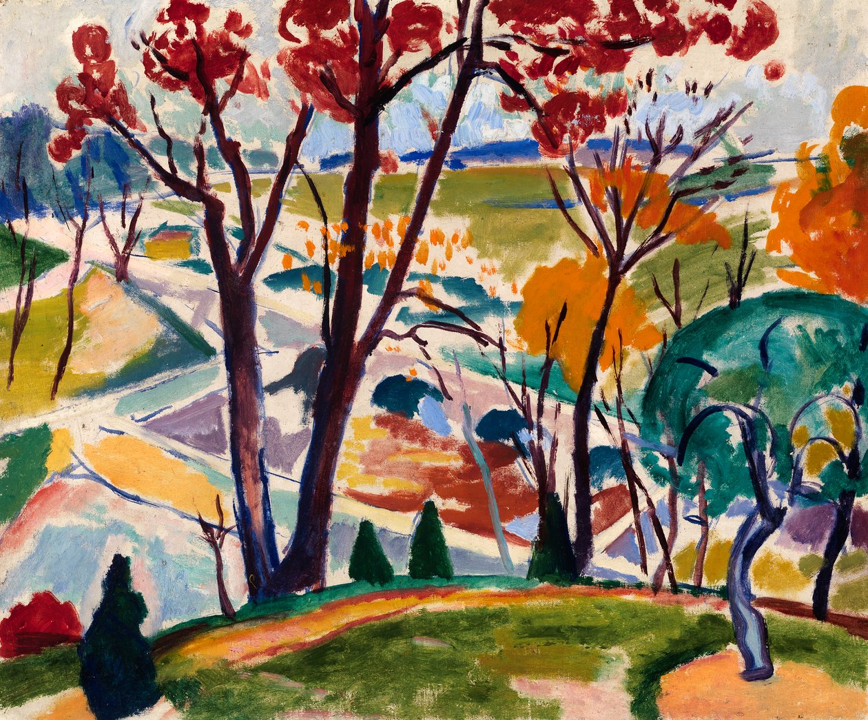 Krajina, most, Huntingdon Valley, ca. 1915-1916. od Henry Lyman Saÿen