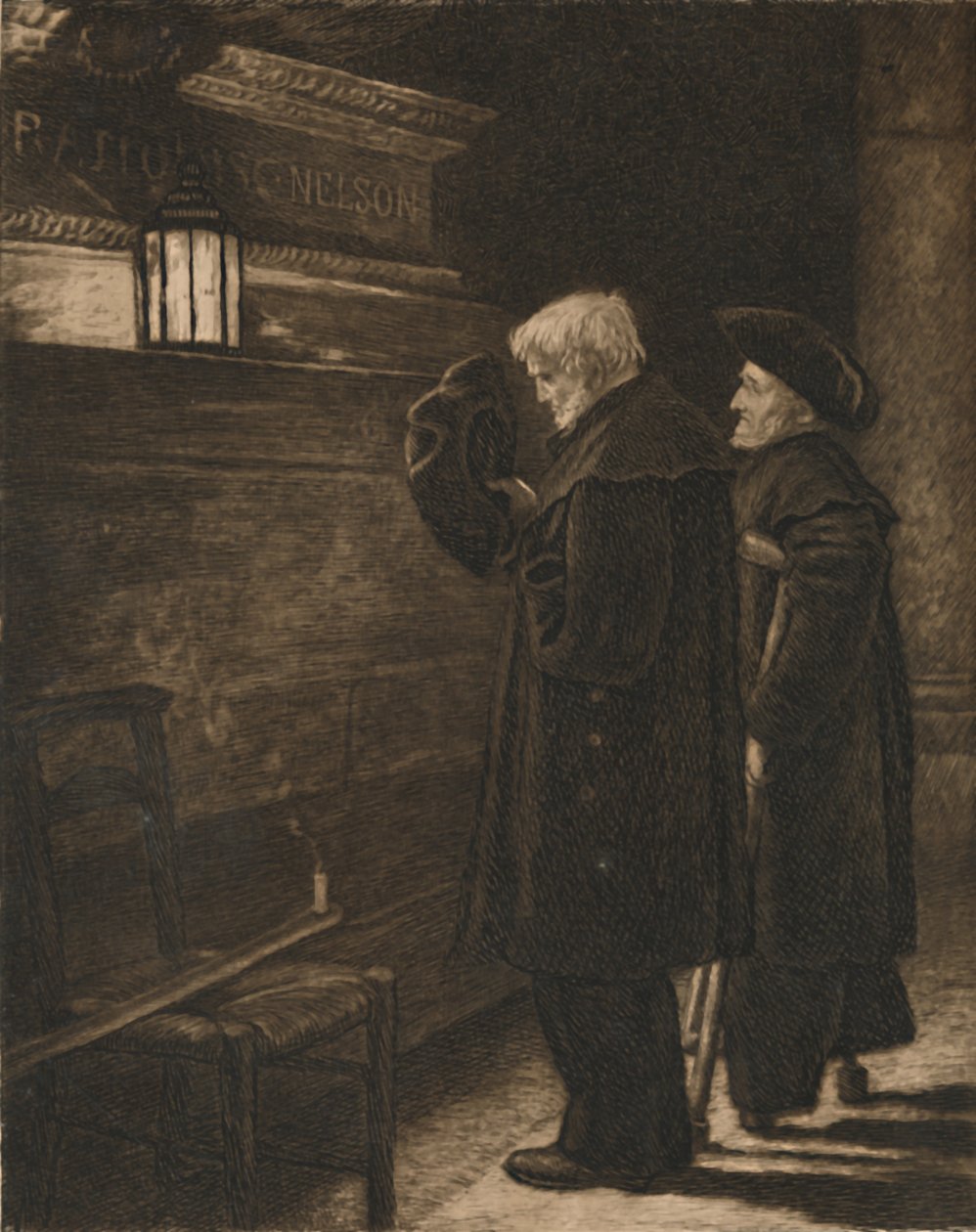 „Greenwichští důchodci u Nelsonovy hrobky“, c1868, 1896 od Henry Macbeth Raeburn