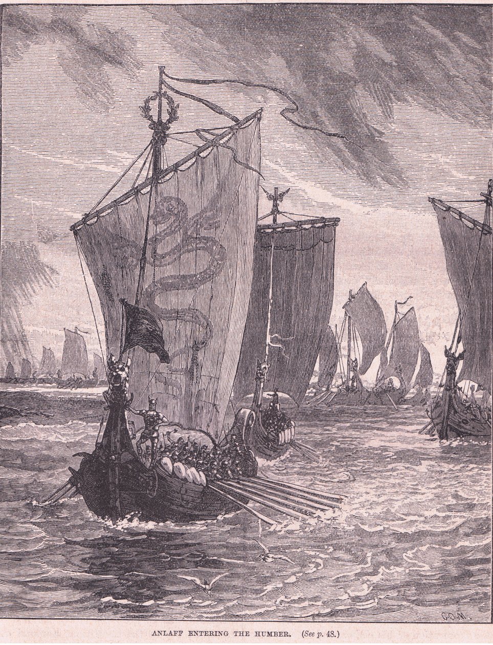 Anlaf vstupuje do Humberu AD 937 od Henry Marriott Paget
