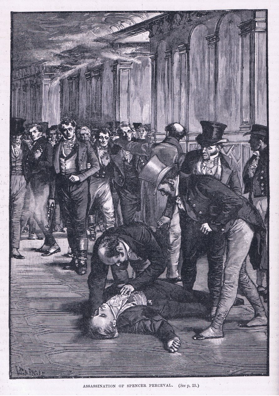 Atentát na Spencera Percevala od Henry Marriott Paget