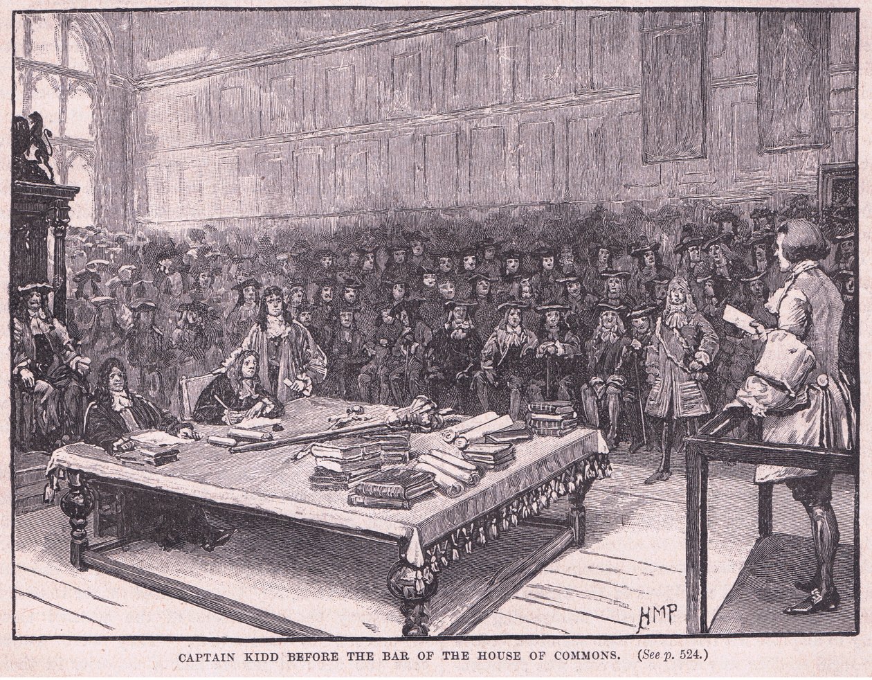 Kapitán Kidd před barem Dolní sněmovny AD 1701 od Henry Marriott Paget
