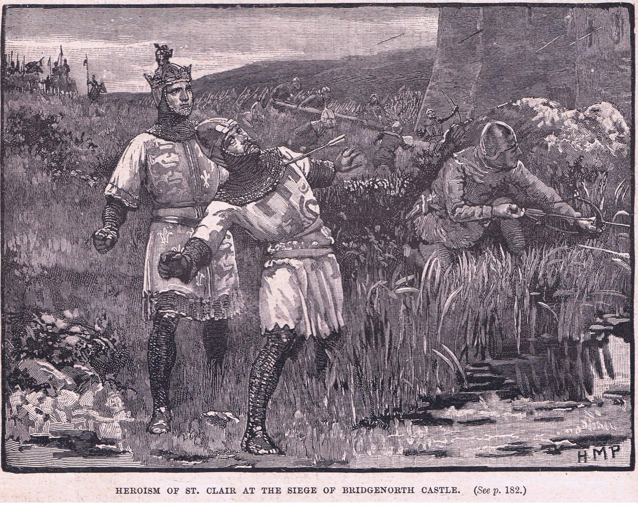 Hrdinství svatého Claira při obléhání hradu Bridgnorth 1154 n. l. od Henry Marriott Paget
