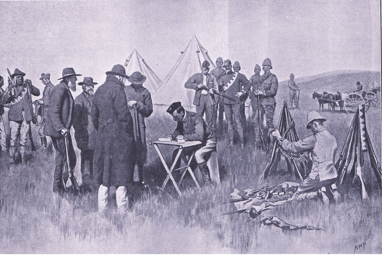 Přísaha neutrality, ilustrace z After Pretoria: The Guerilla War, 1902 od Henry Marriott Paget