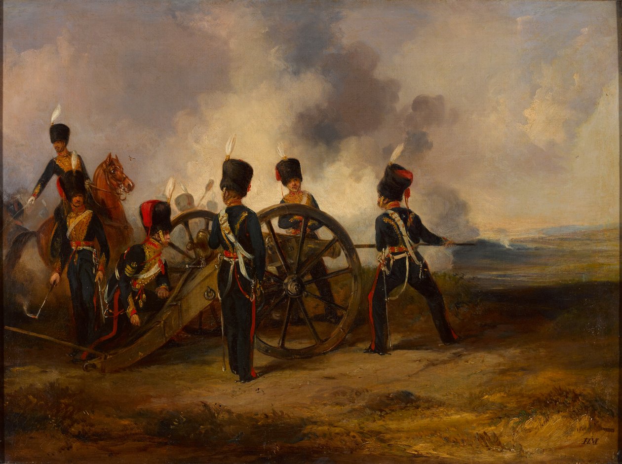 Nabíjení posádky dělostřelectva Royal Horse, circa 1844 od Henry Martens