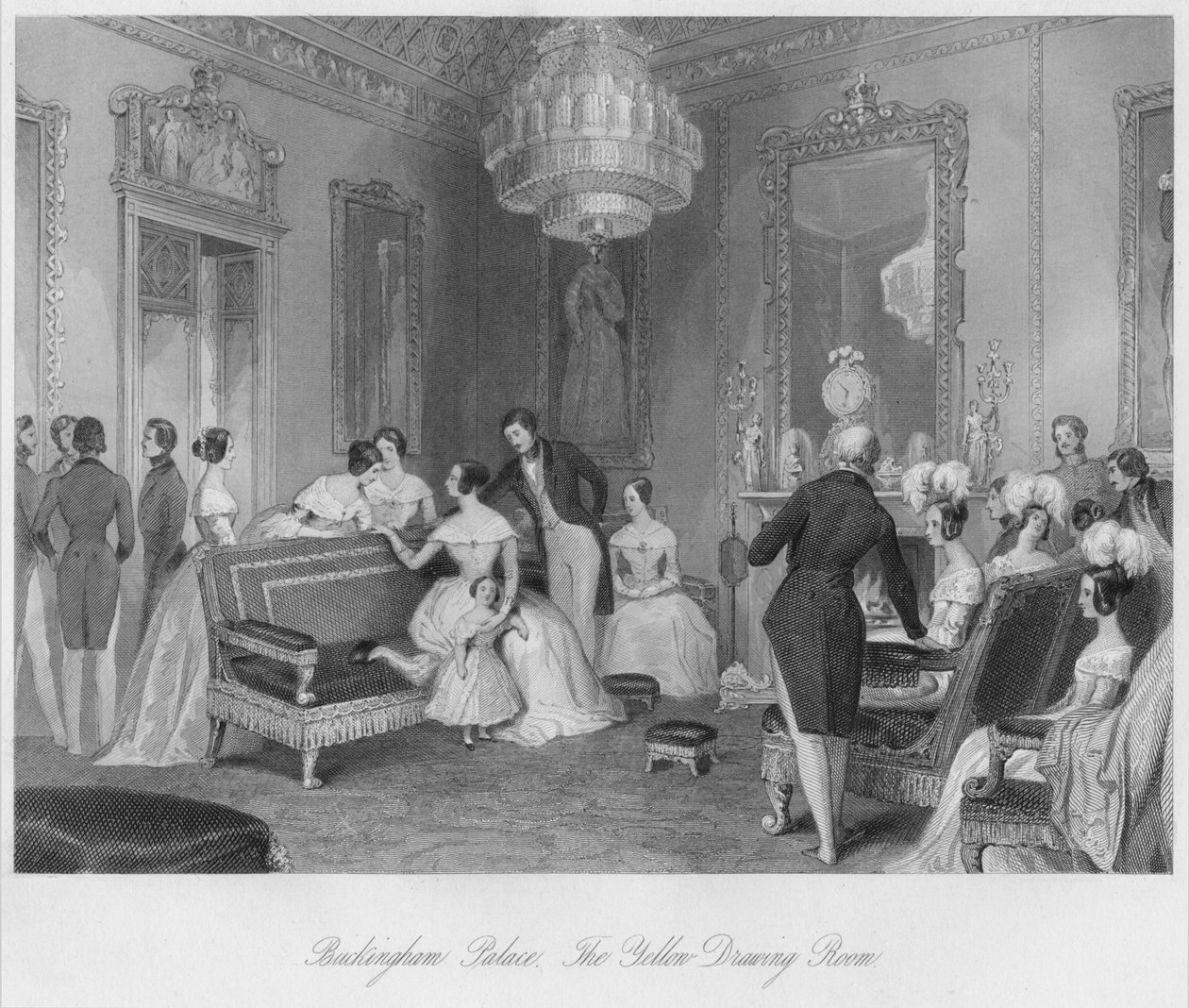Buckinghamský palác. Žlutý salon, c1841 od Henry Melville