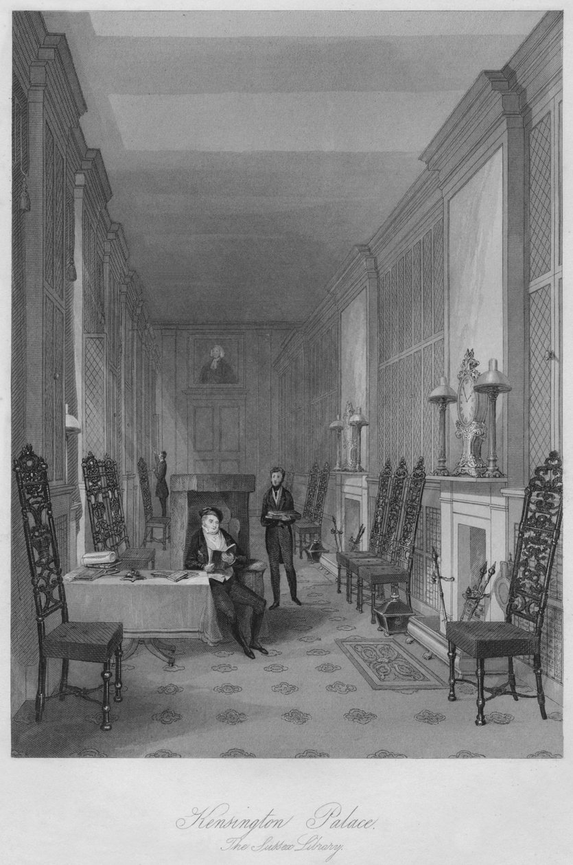 Kensingtonský palác. The Sussex Library, c1841 od Henry Melville