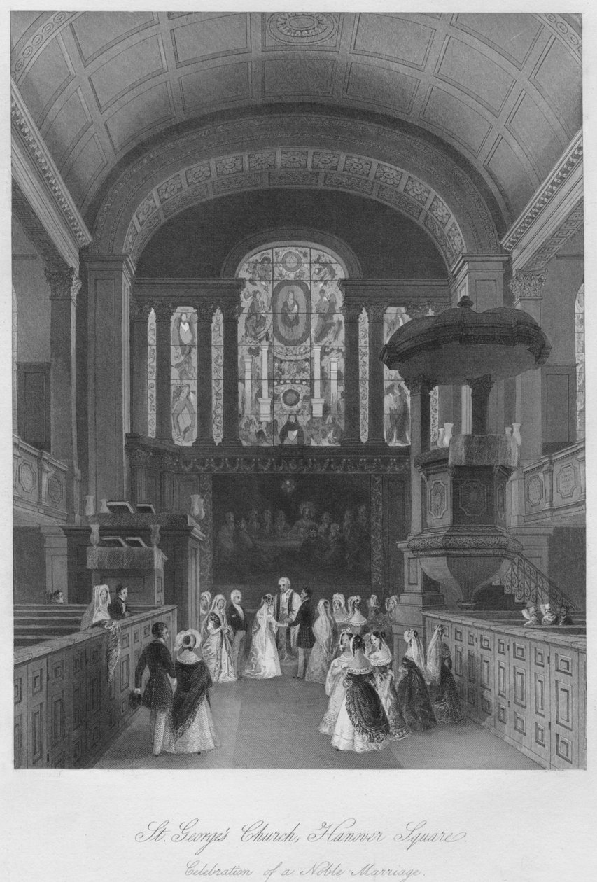 Kostel sv. Jiří, Hannoverské náměstí. Oslava vznešeného manželství, c1841 od Henry Melville