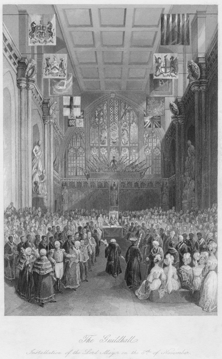 Guildhall. Instalace primátora dne 8. listopadu, c1841 od Henry Melville