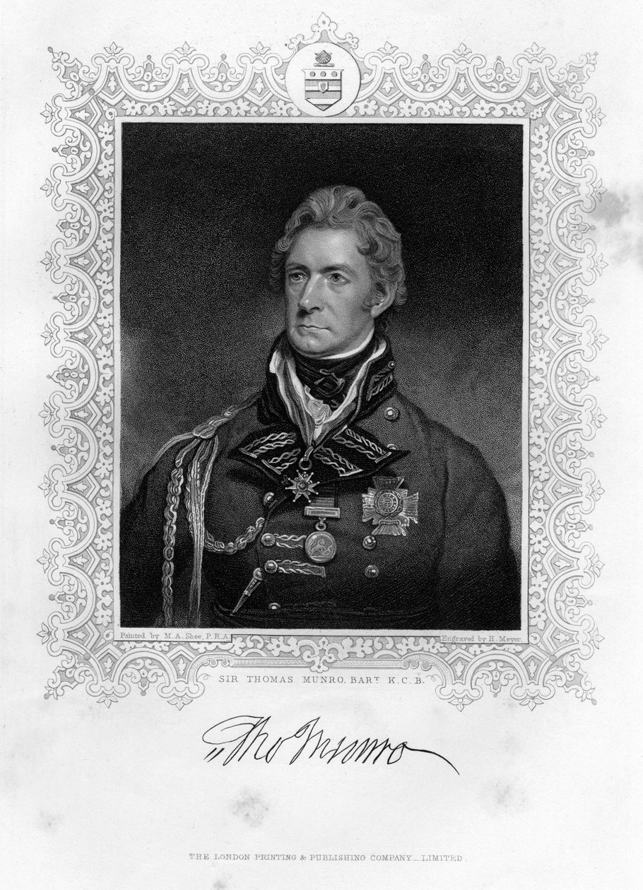 Sir Thomas Munro 1761-1827, skotský voják a státník, 19. století. od Henry Meyer