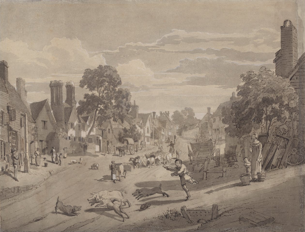 High Street v Bushey, Hertfordshire od Henry Monro
