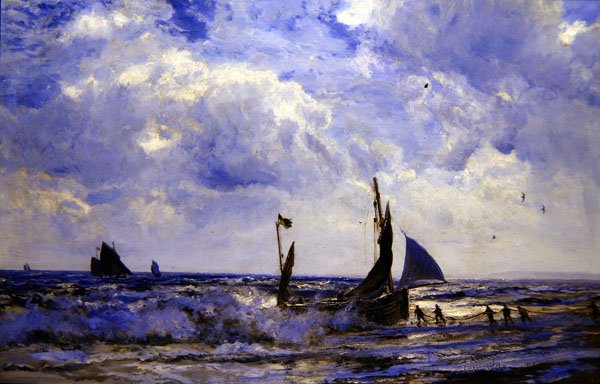 Tahání ve člunech (olej na plátně) od Henry Moore