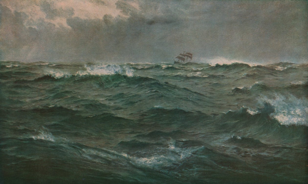 Drsné počasí ve Středomoří, 1874, c1930. od Henry Moore