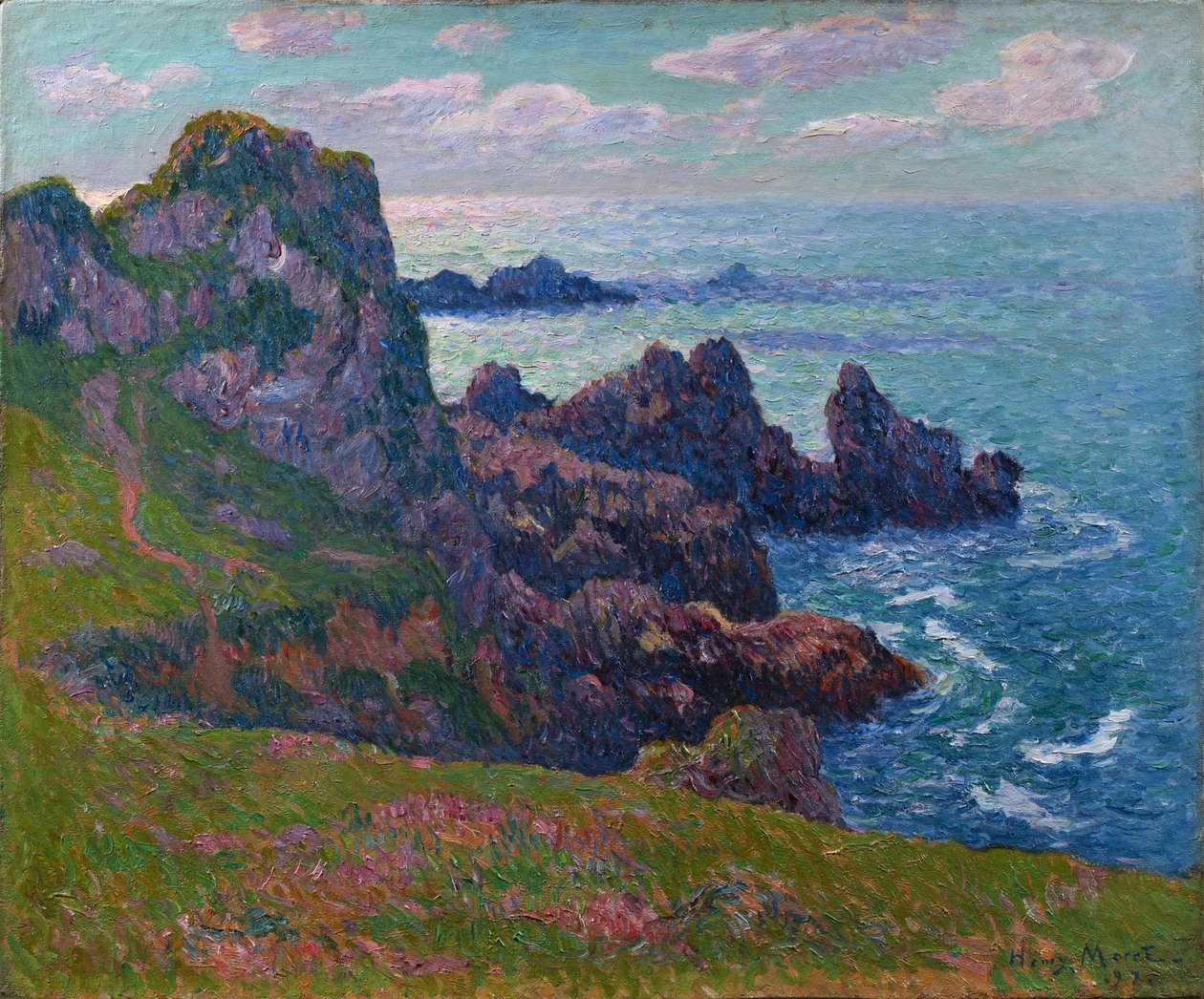 Klidné počasí, pobřeží Pointe de Pern, Ushant, 1894. od Henry Moret