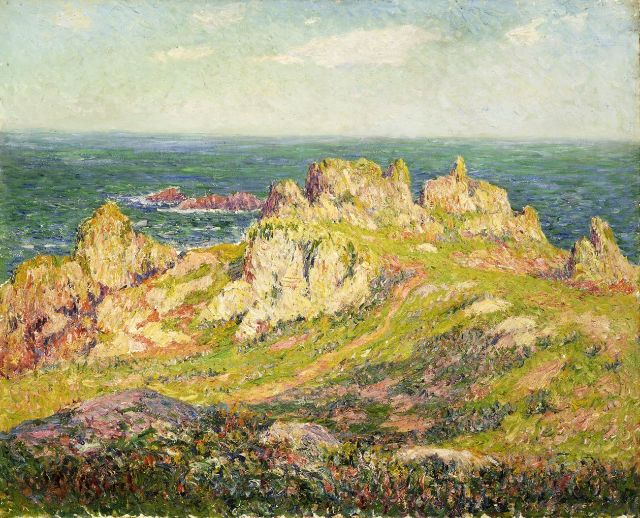 Skály u moře; Skály u moře, od Henry Moret
