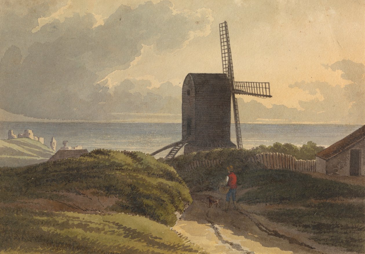 Větrný mlýn na pobřeží moře poblíž Hastings od Henry Morton