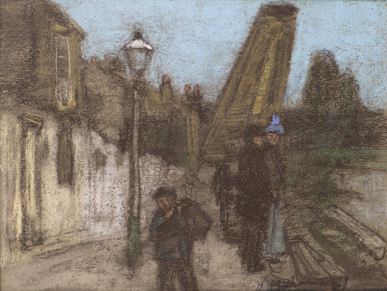 Dům na břehu Temže (pastel) od Henry Muhrmann