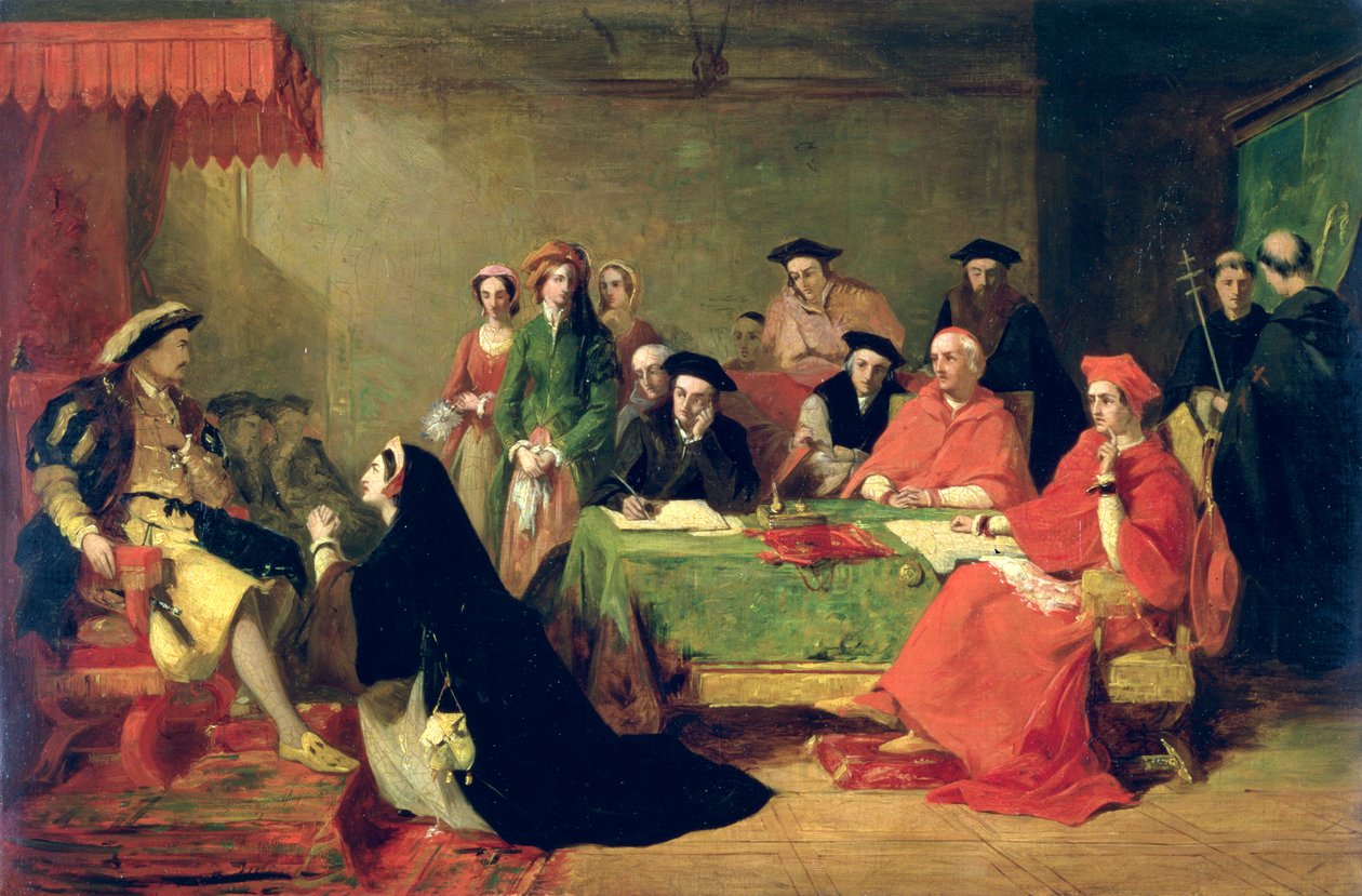 Proces s královnou Kateřinou Aragonskou, 1848 od Henry Nelson ONeil