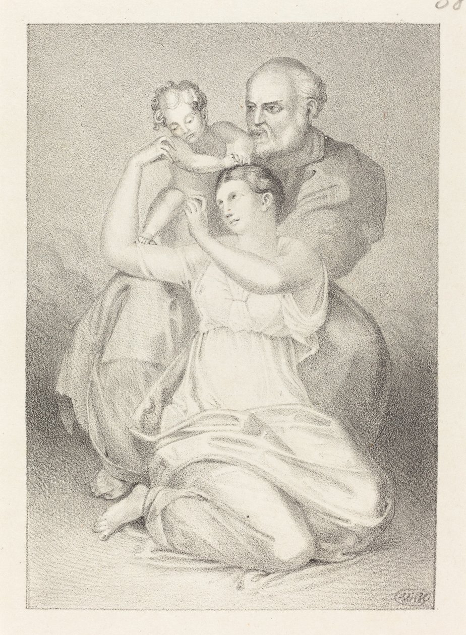 Svatá rodina, od Michelangela od Henry Noel Humphreys after John Flaxman