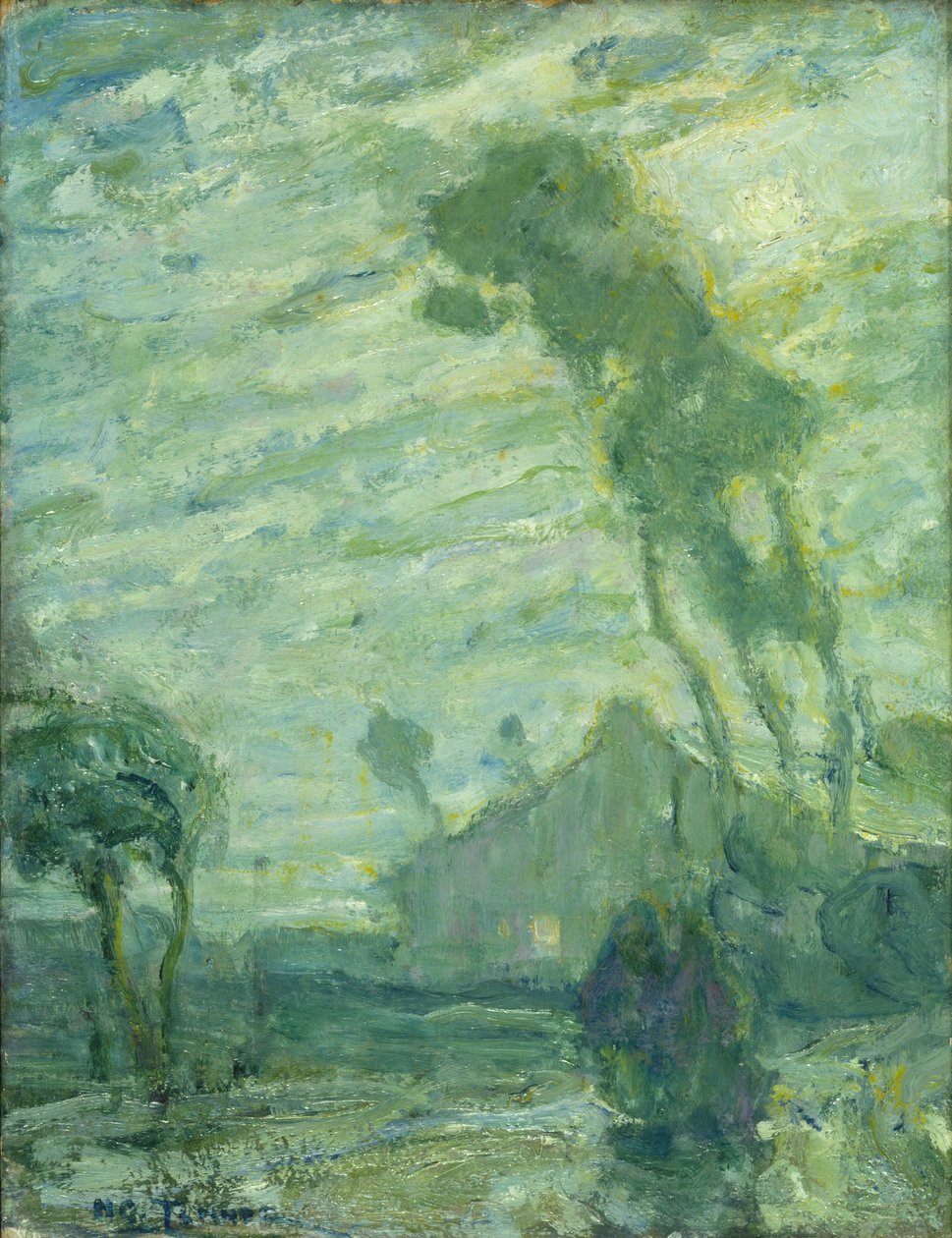 Krajina (olej na kartonu; kresba pastelem/křídou na rubu) od Henry Ossawa Tanner