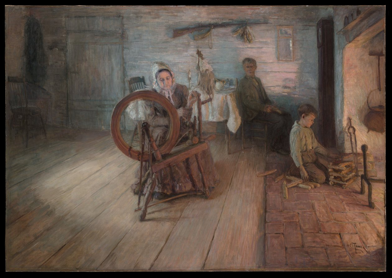 Spinning By Firelight – Dětství George Washingtona Graye od Henry Ossawa Tanner