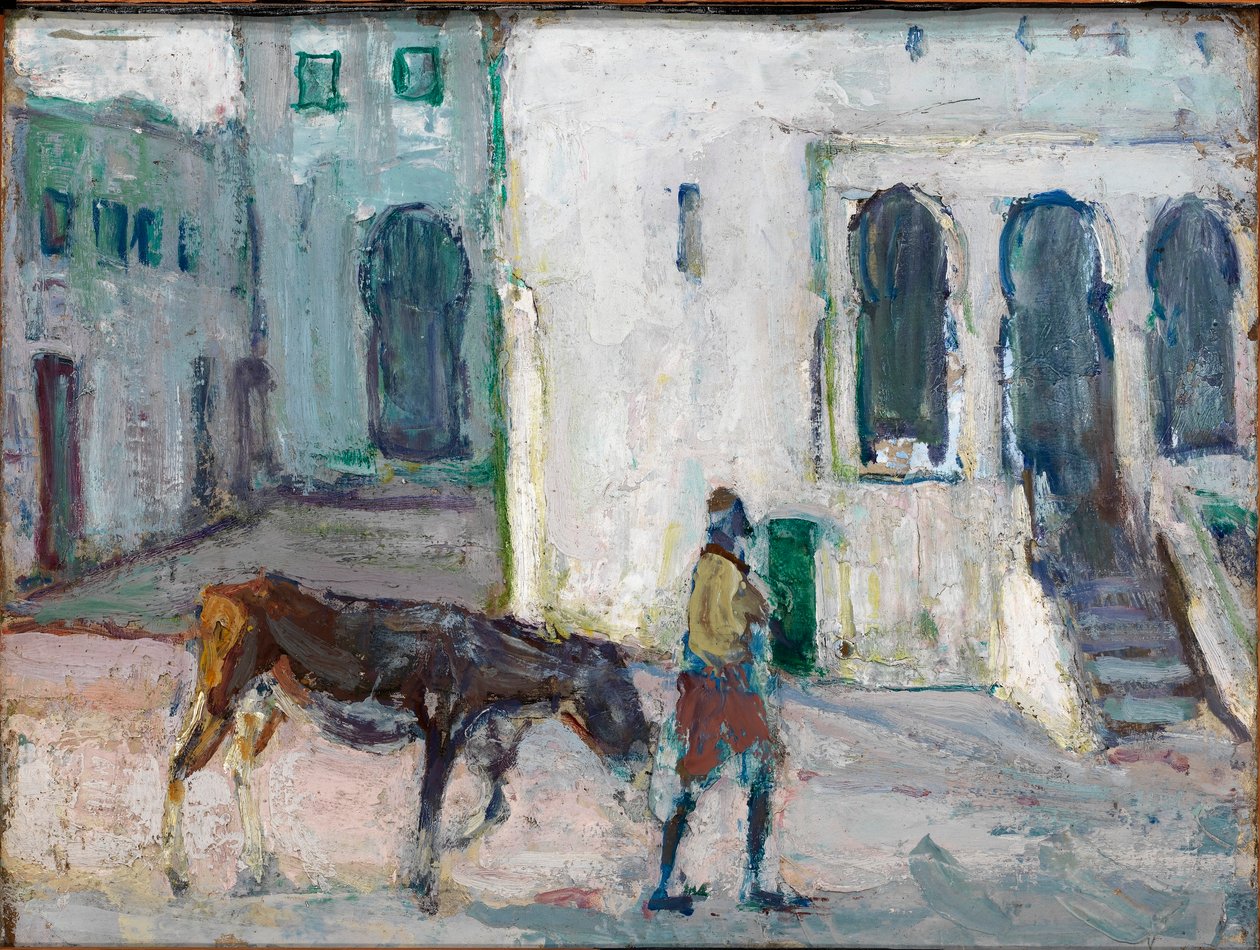 Pouliční scéna, Tanger (Muž vedoucí tele) od Henry Ossawa Tanner