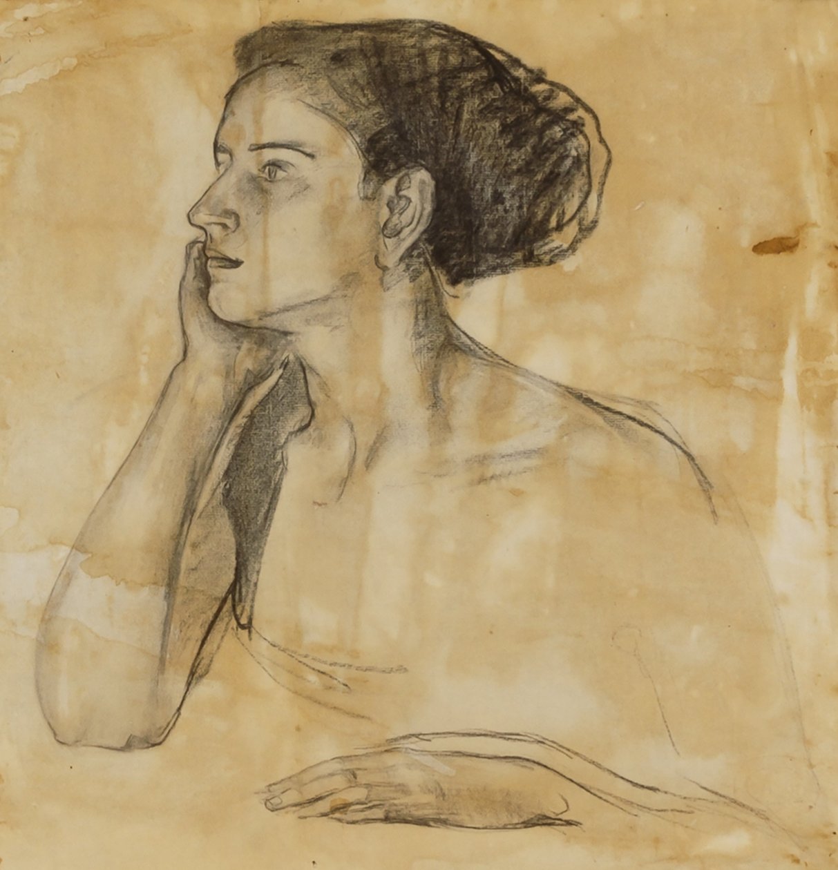 Studie k portrétu paní Atherton Curtisové od Henry Ossawa Tanner