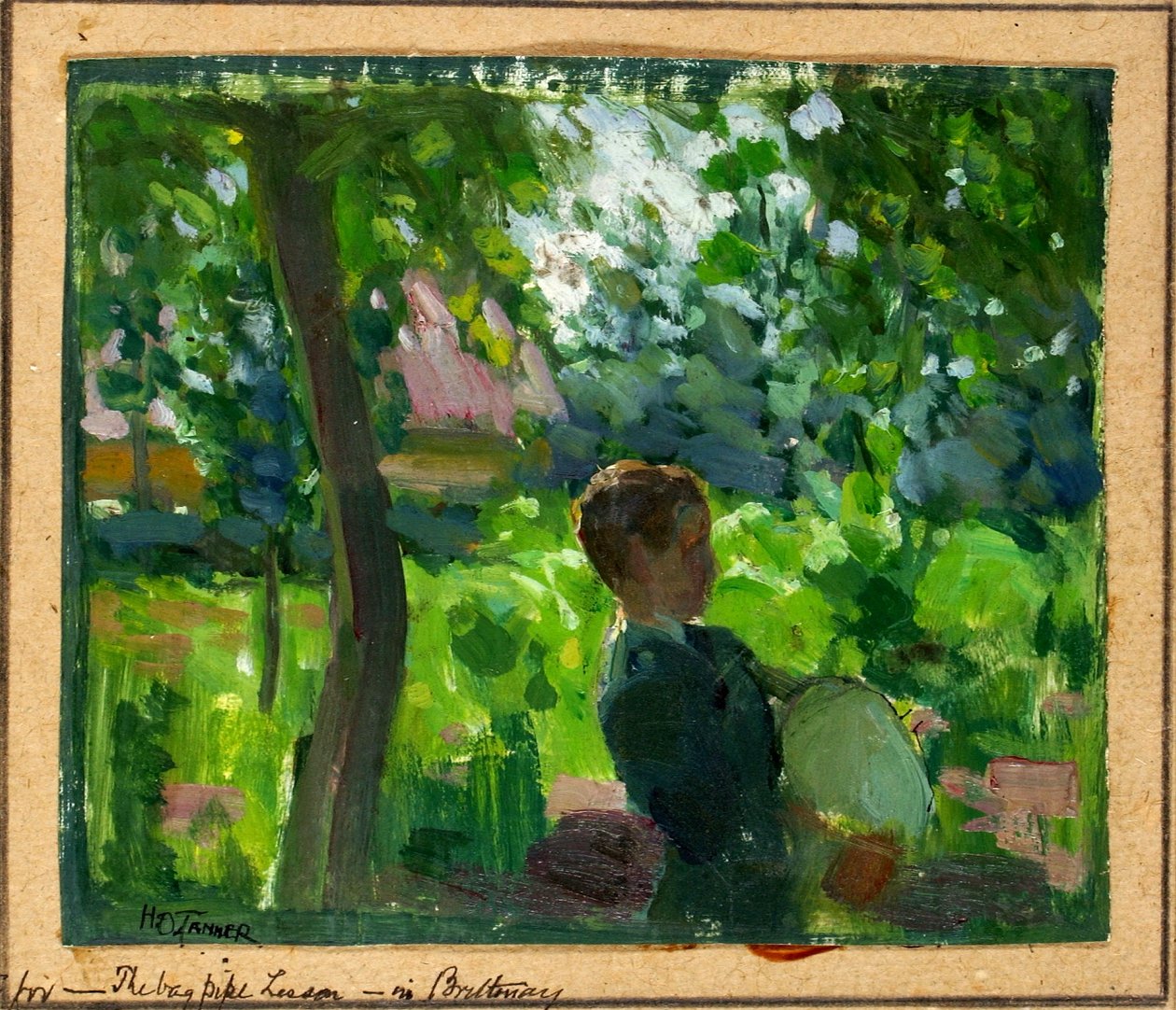 Studium lekce hry na dudy od Henry Ossawa Tanner