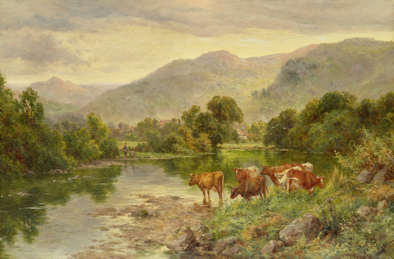 Church Pool, Bettws-y-coed (olej) od Henry Parker