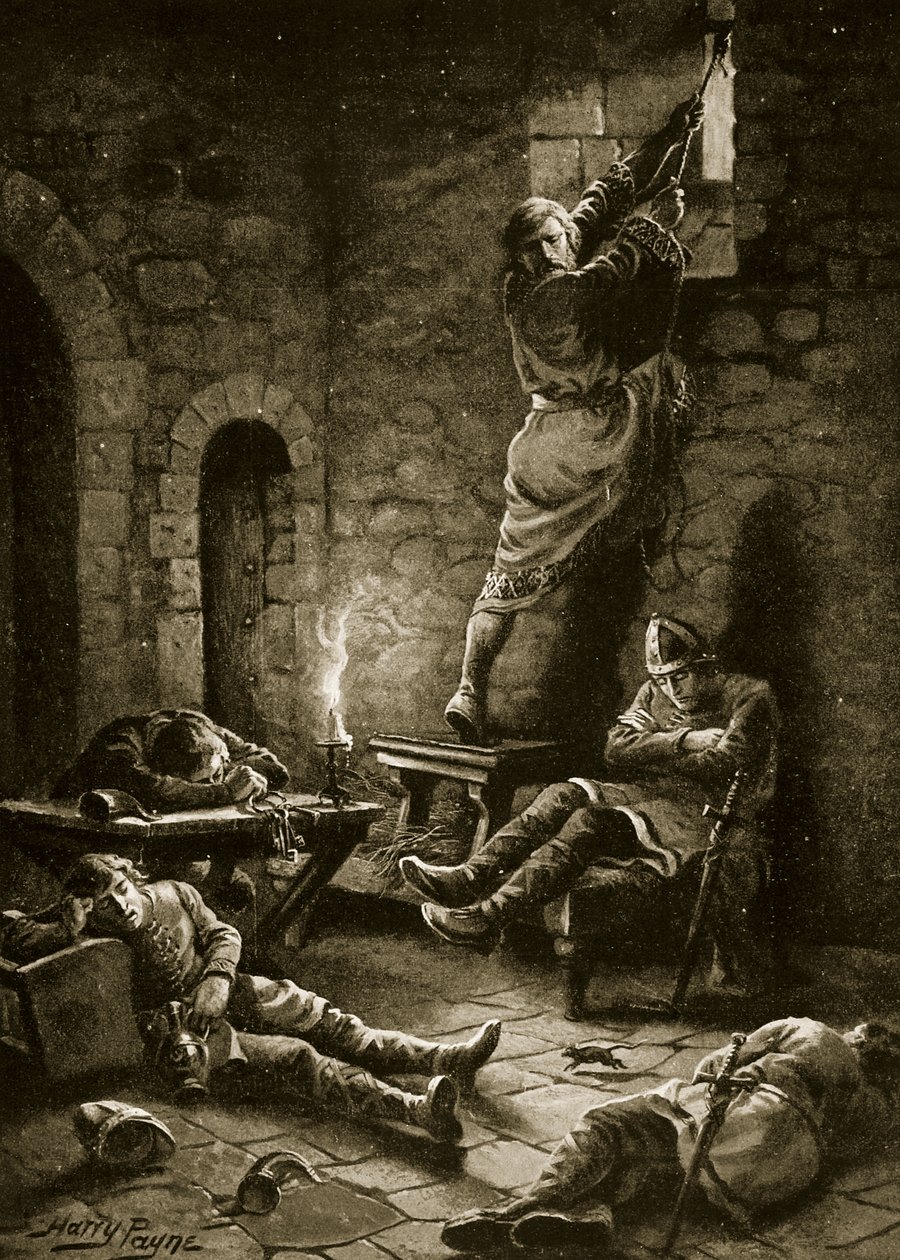 Útěk Ralpha Flambarda z Toweru, ilustrace z knihy "Hutchinson