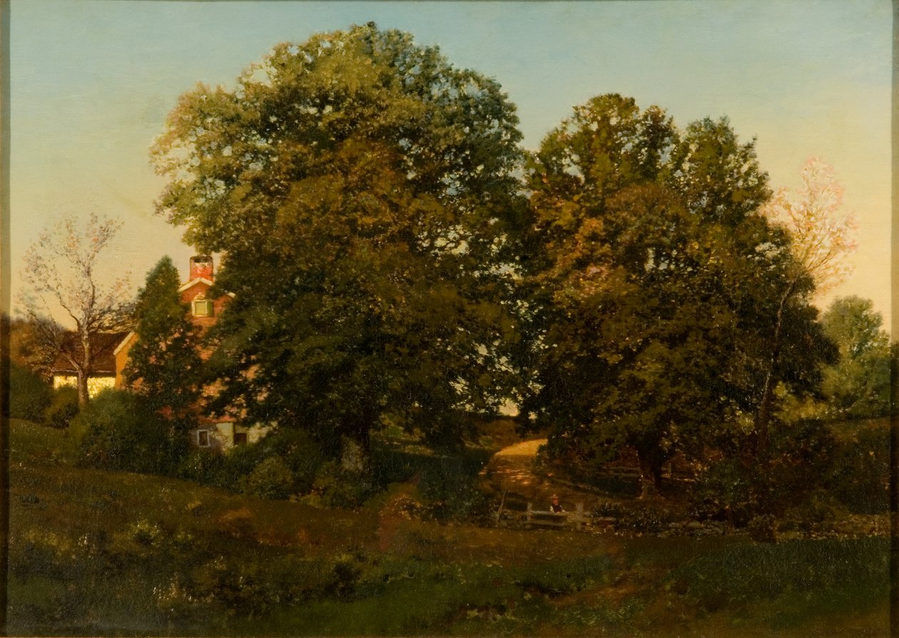 Old Oaks at Sunset (olej na plátně) od Henry Pember Smith