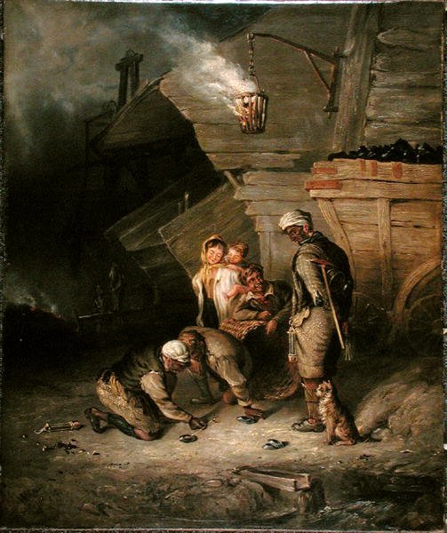 Pitmen Playing at Quoits (olej na plátně) od Henry Perlee Parker